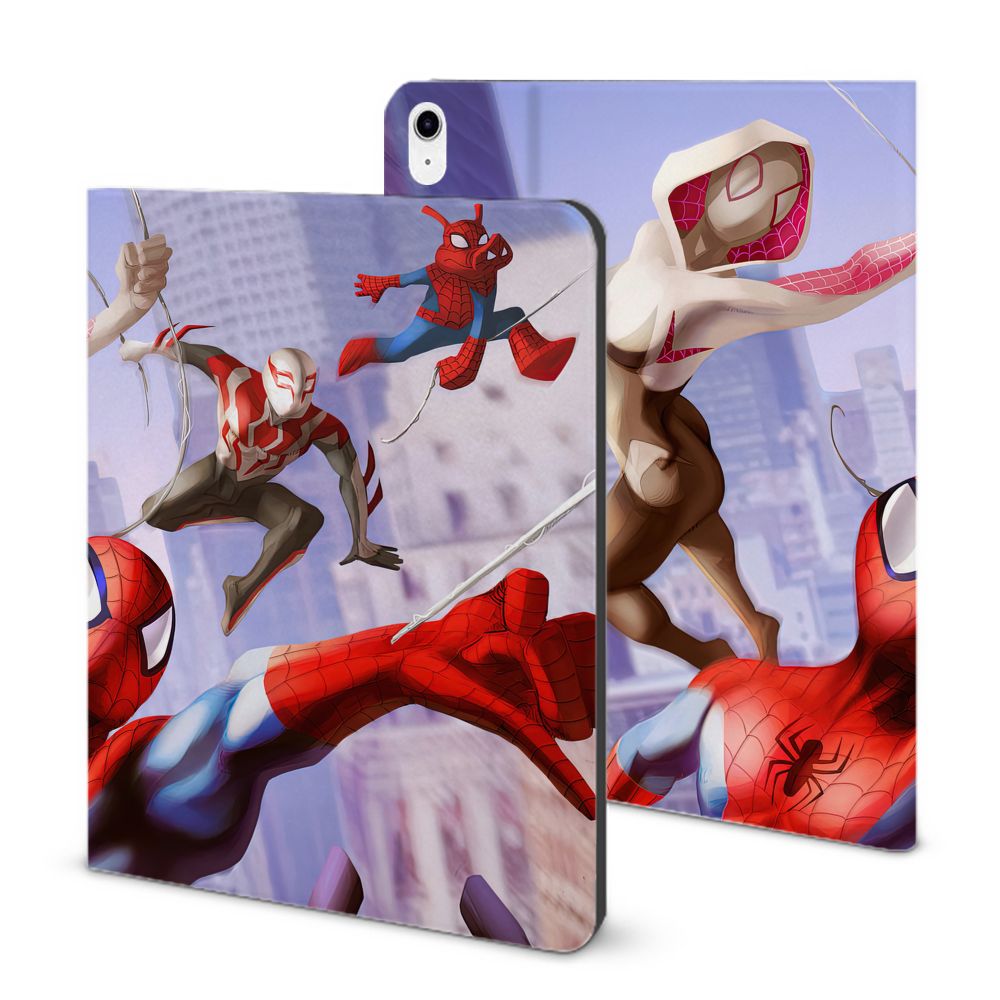 （画像用） Spider Man スパイダーマン IPad ケース ブック型 PUレザー TPU 耐衝撃 軽量 薄型 ペン収納なし 全面保護 IPad 各モデル対応